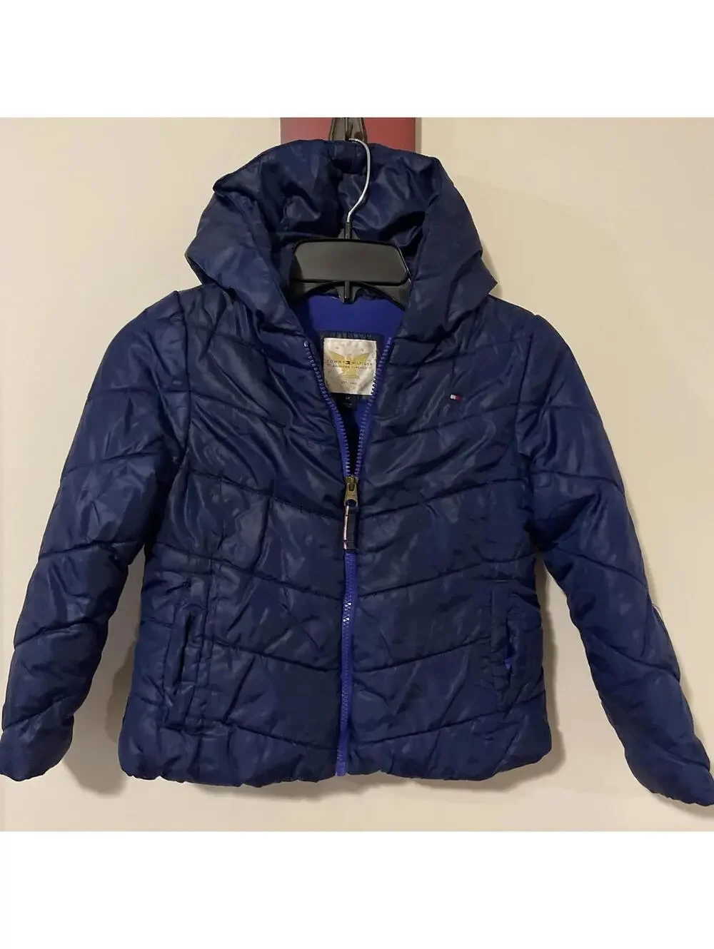 Tommy Hilfiger Girls, Size 6x, Blue, Full-Zip, Hooded, Puffer Style, Coat! M1195
